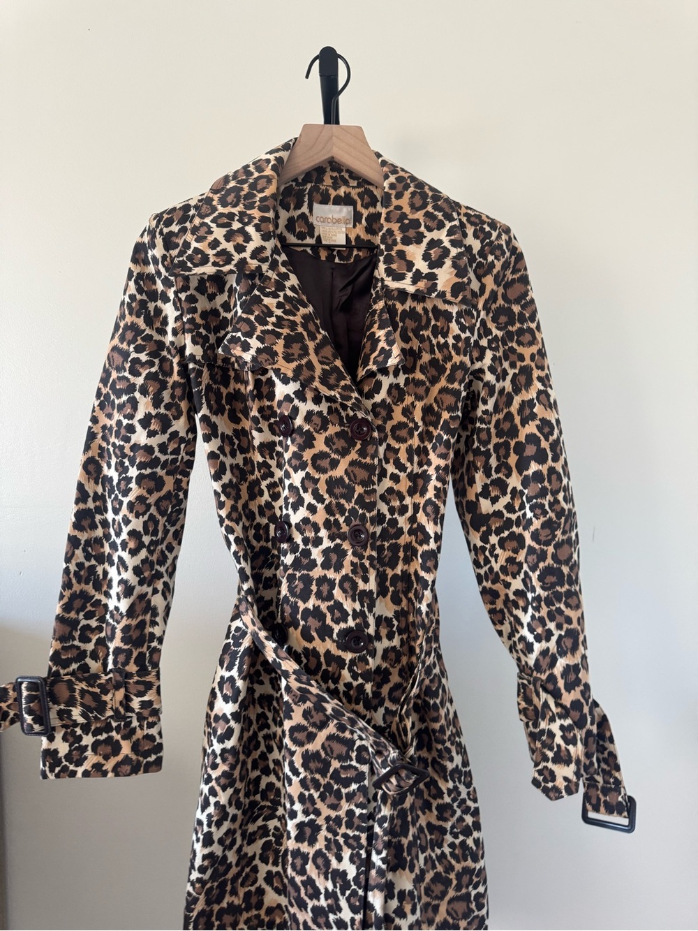 Carabella Leopard Print Trench Coat